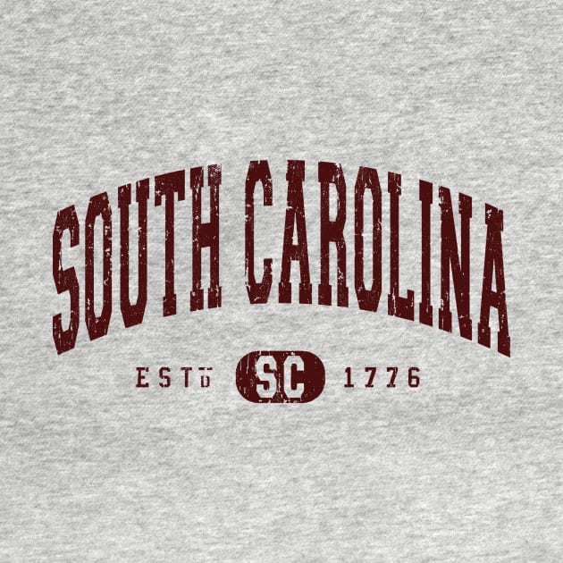 South Carolina Arch Distressed Vintage Maroon by FireflyCreative